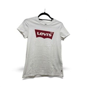 Levi’s White Logo Graphic Tee Women’s XS Classic Short Sleeve Cotton Shirt